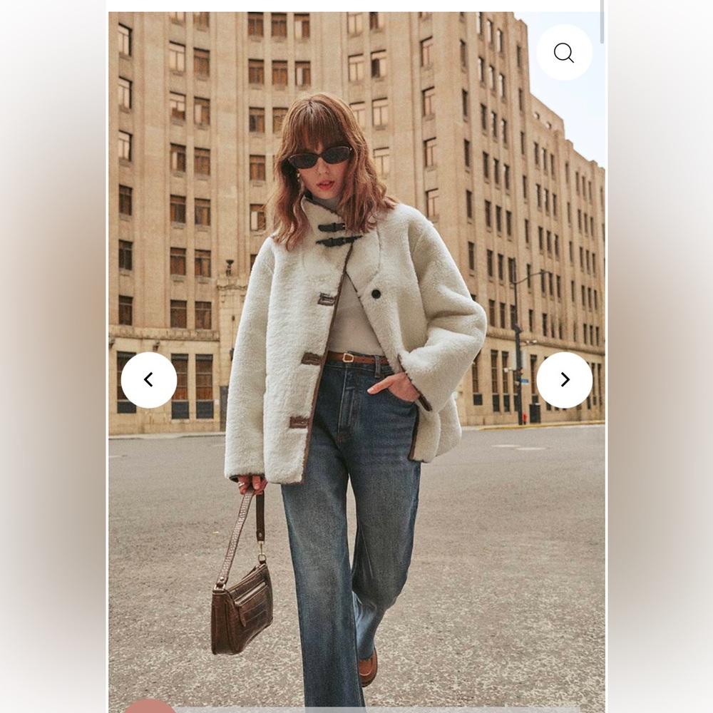 petite studio faux fur and leather jacket